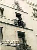 Mme Bonnnefoi au balcon du 9 rue Dupuch